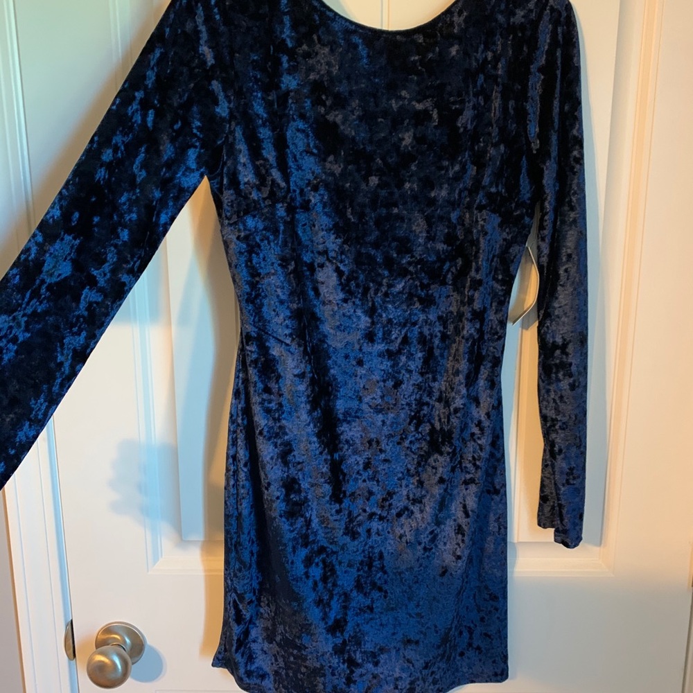 Blue velvet dress
